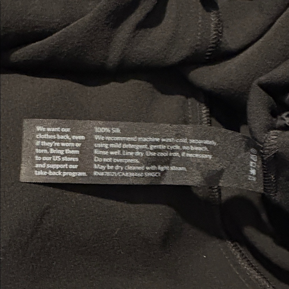 EILEEN FISHER 100% Silk Georgette Wide-Leg Crepe Cropped Pants in Black Size M - Picture 7 of 7